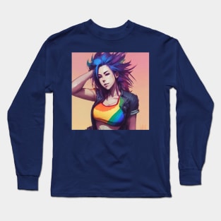 Cat Rainbow Long Sleeve T-Shirt